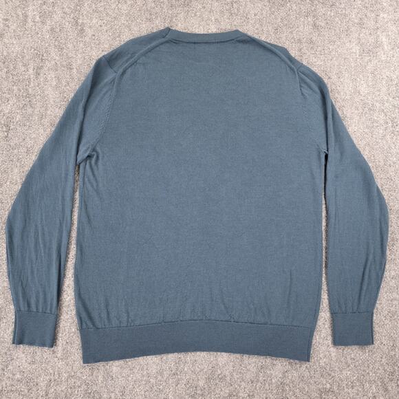 Banana Republic Sweater Mens XL Blue Merino Wool Crewneck Pullover Lightweight - Picture 3 of 13